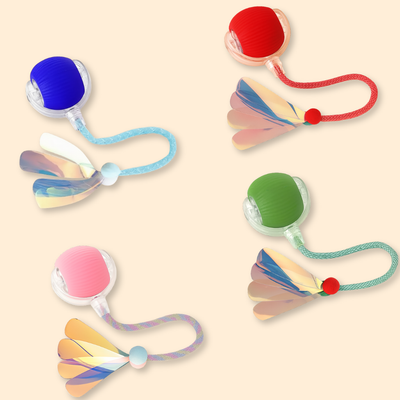 PetNex Smart Interactive Pet Toy for Cats & Dogs | Auto-Rolling Feather Tail Ball