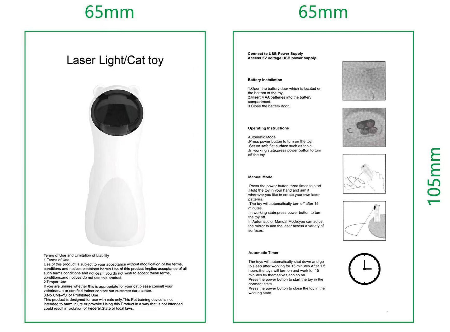 Automatic Laser Cat Toy – Smart Interactive - product specification