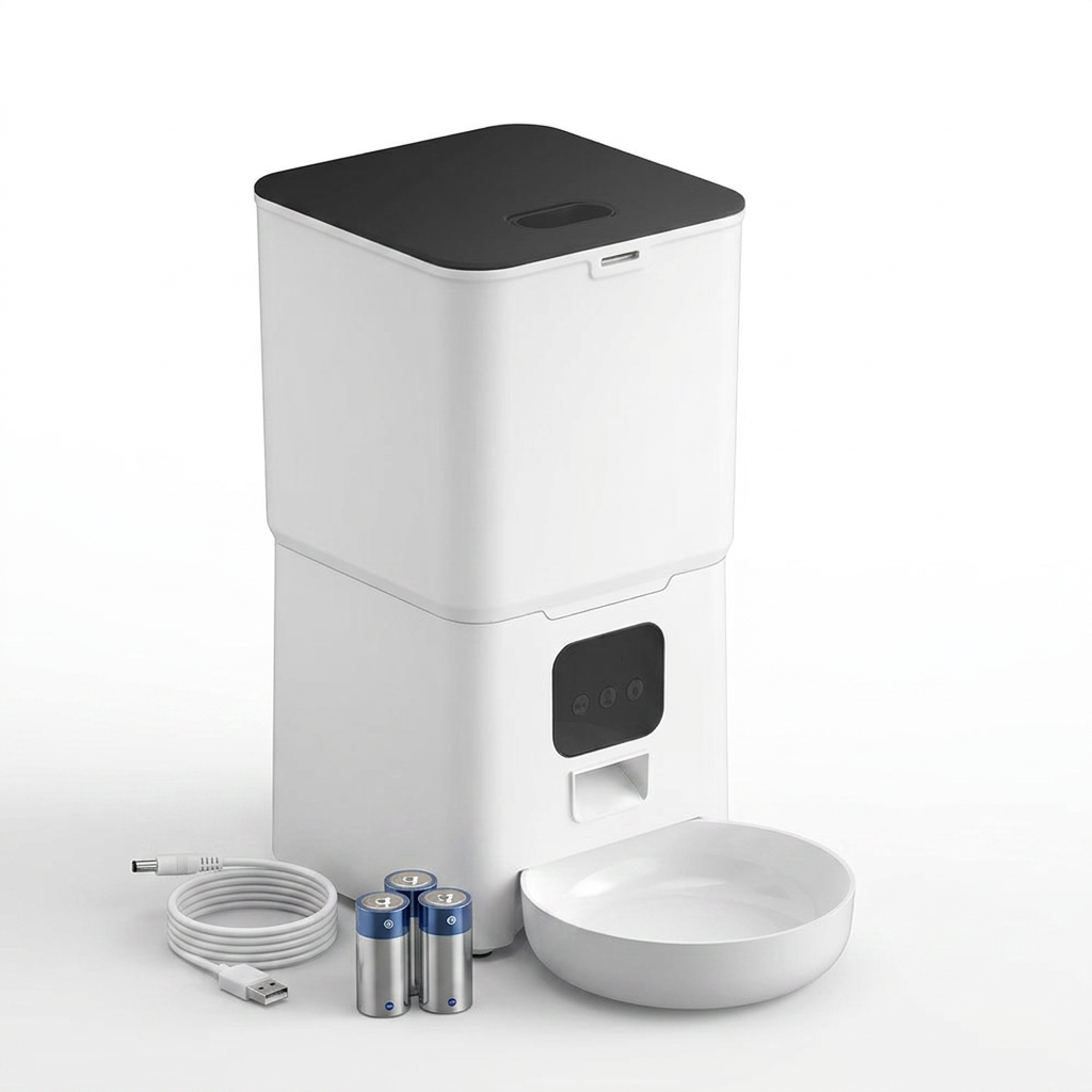 PetNex 4L automatic feeder with USB and battery backup power — dual power supply ensures meals are never missed during power outages | petnex.com.au