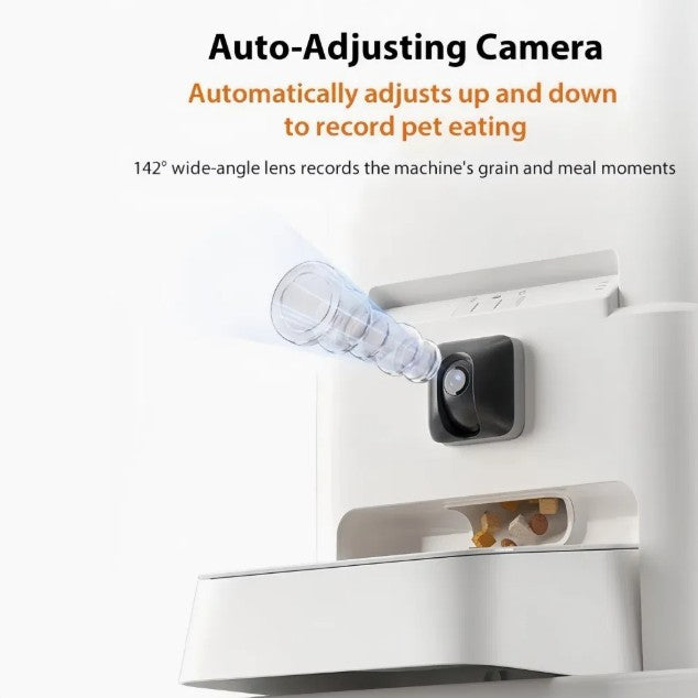 PetNex 6L Smart Automatic Pet Feeder with Camera & App auto adjusting camera feature