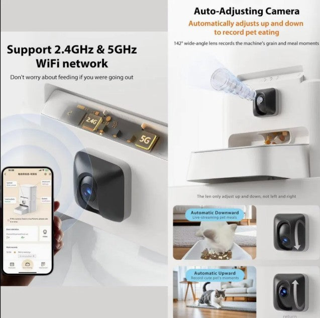 PetNex 6L Smart Automatic Pet Feeder with auto adjusting camera and wifi connectivity feature