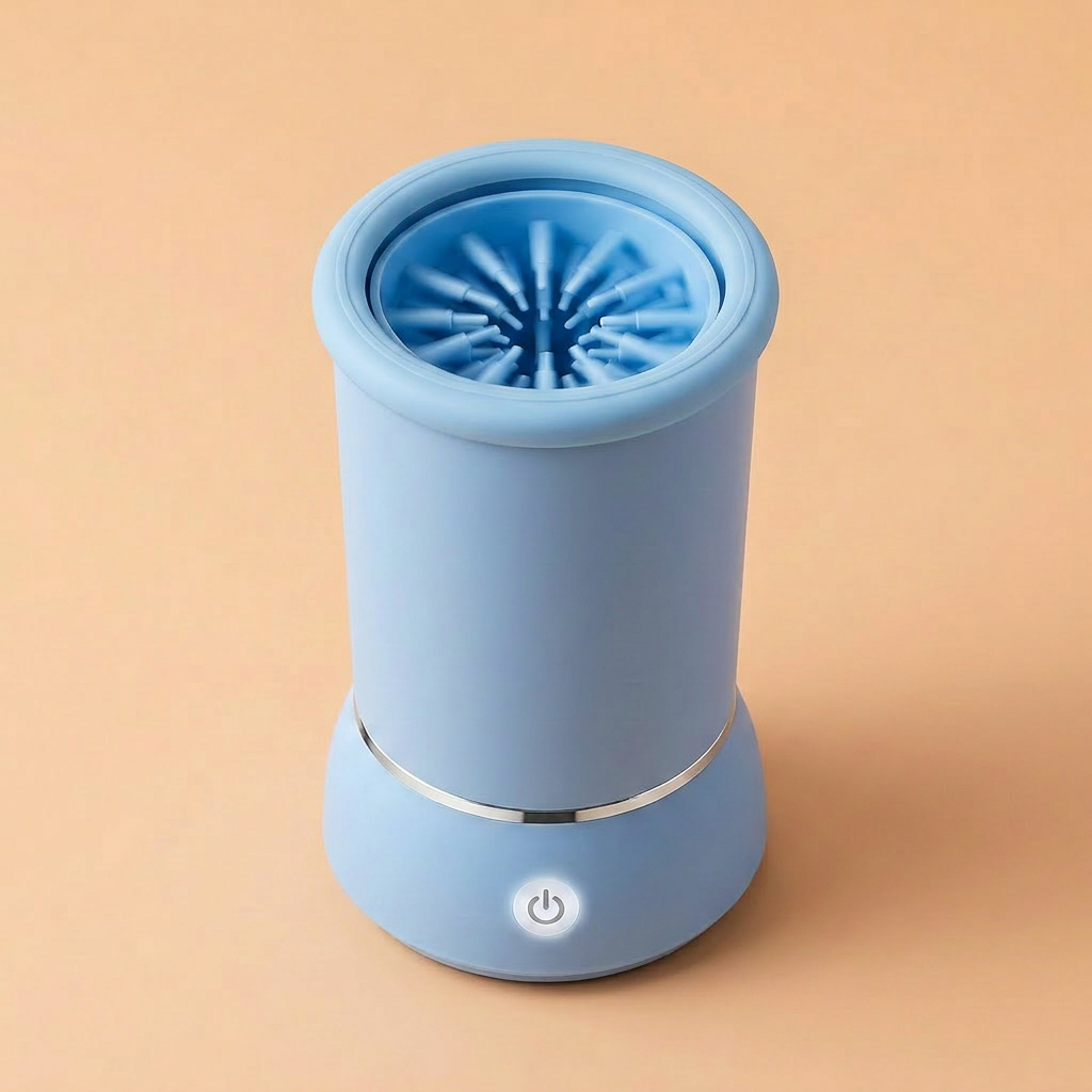 PetNex automatic dog paw cleaner with rotating chamber — electric rotation provides thorough automatic cleaning without any manual scrubbing required | petnex.com.au