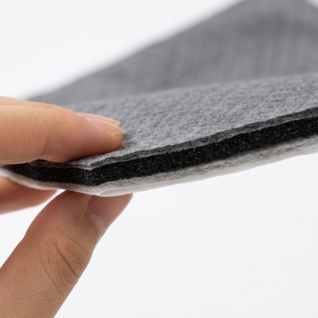 PetNex bamboo charcoal training pad edge showing the dark charcoal layer — adsorbs ammonia and odour molecules at the source rather than masking them | petnex.com.au