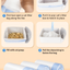 Step-by-step guide on using cat litter bags with illustrations and text.