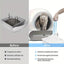 Before and after comparison of a cat litter box system with a cat inside.