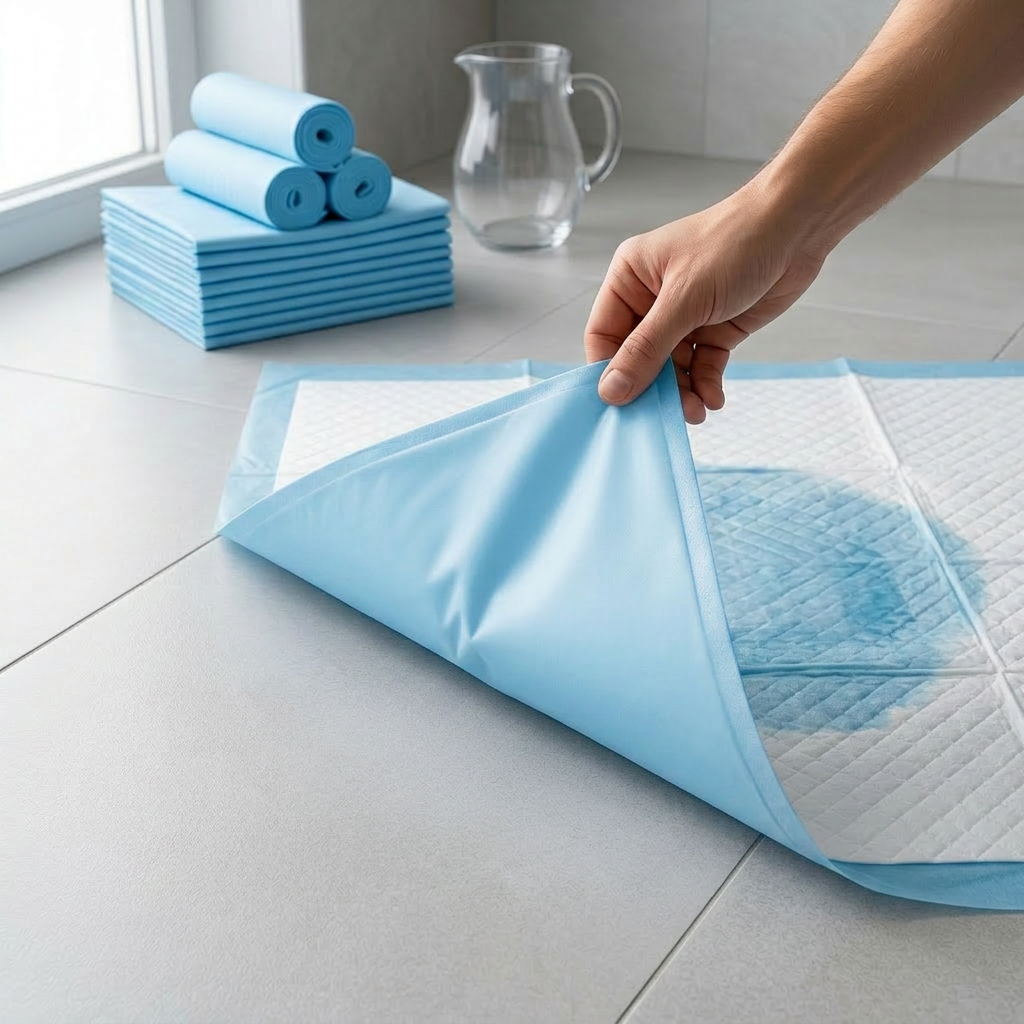 Dry underside of PetNex XXL training pad after absorbing liquid — reinforced leak-proof waterproof base protects timber, tile, and carpet from any breakthrough | petnex.com.au