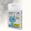 Package of tofu cat litter with a blue cartoon cat design on a gray background