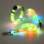 Glowing LED dog collar and leash on a grey background