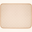 Beige quilted mat with a geometric pattern on a white background