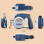 PetNex retractable dog leash with LED flashlight and storage compartments blue color dimensions