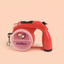 PetNex retractable dog leash with LED flashlight and storage compartments red color